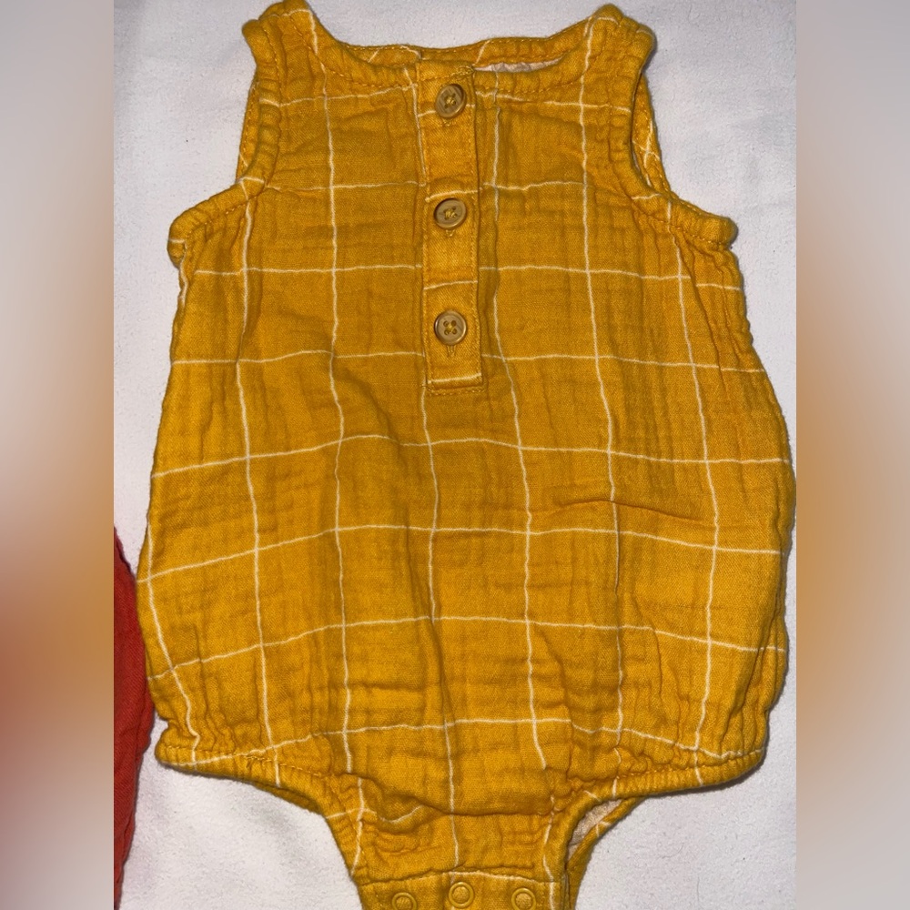 Cat & Jack Mustard , Rust Baby Rompers - Picture 3 of 10